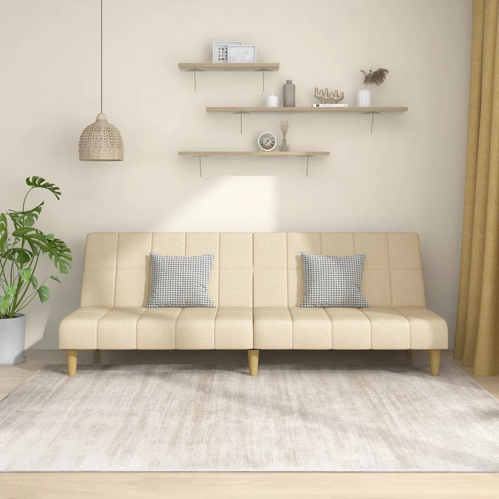 Bäddsoffa 2-Sits Gräddvit Tyg