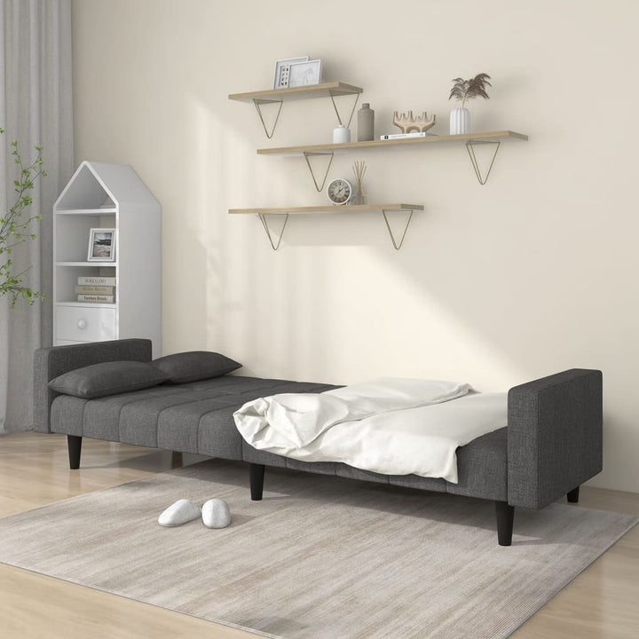 Bäddsoffa 2-Sits Med Två Kuddar Tyg