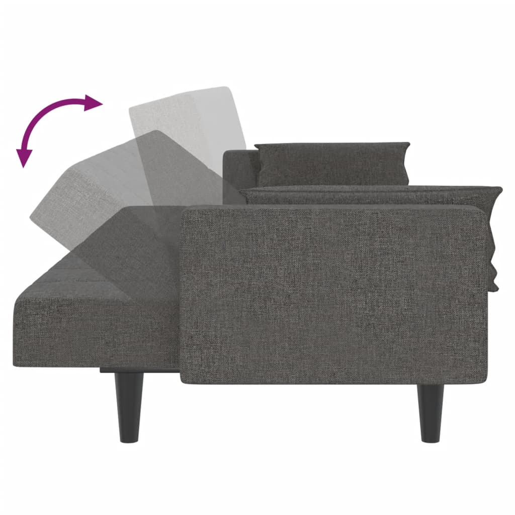Bäddsoffa 2-Sits Med Två Kuddar Tyg