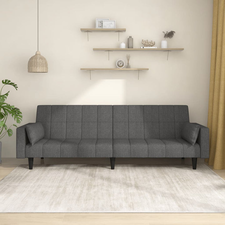 Bäddsoffa 2-Sits Med Två Kuddar Tyg