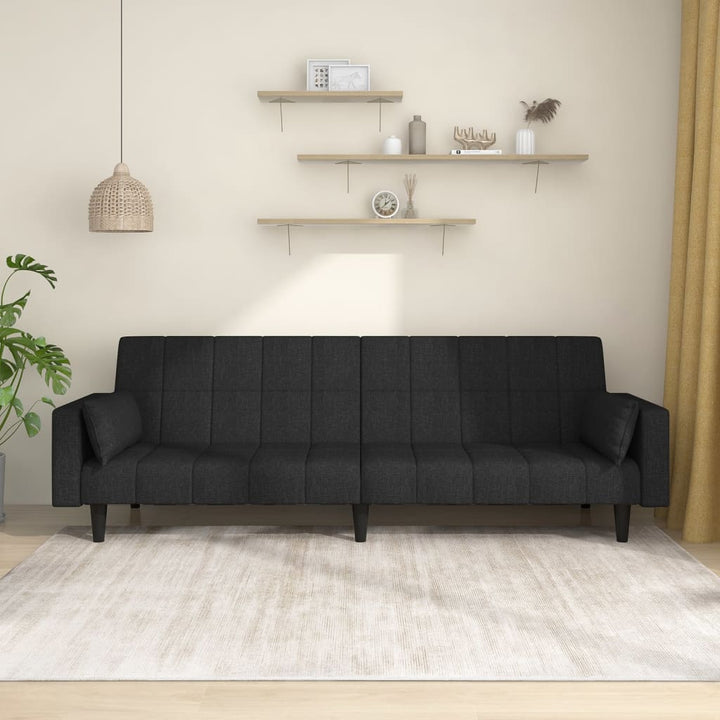 Bäddsoffa 2-Sits Med Två Kuddar Tyg