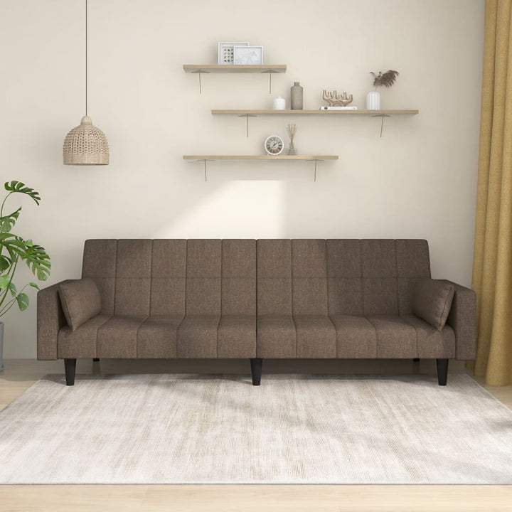 Bäddsoffa 2-Sits Med Två Kuddar Tyg