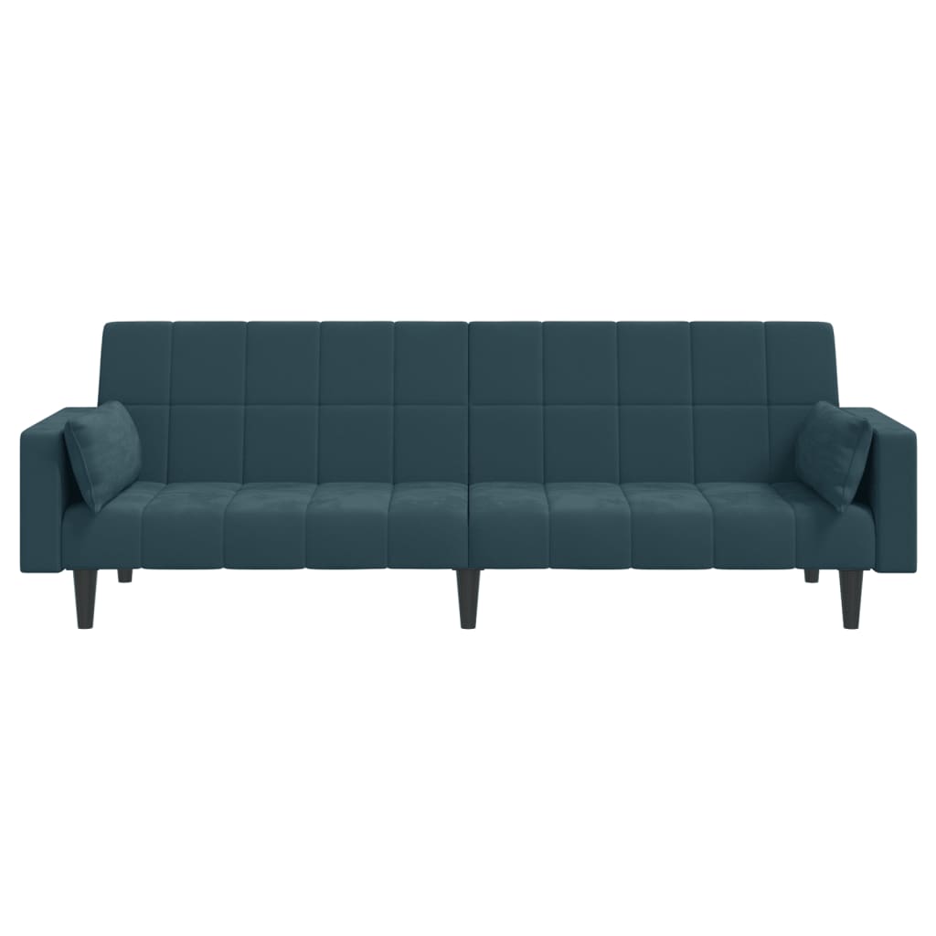 Bäddsoffa 2-Sits Med Två Kuddar Sammet