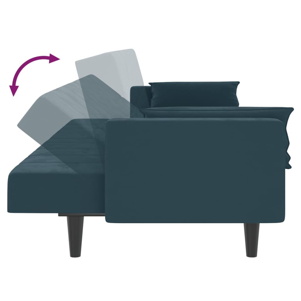 Bäddsoffa 2-Sits Med Två Kuddar Sammet