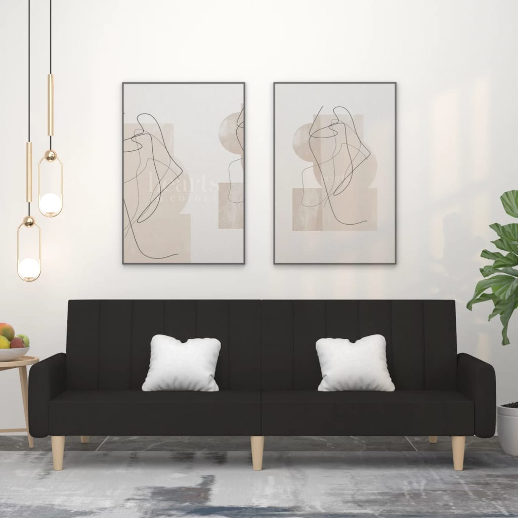 Bäddsoffa 2-Sits Gräddvit Tyg