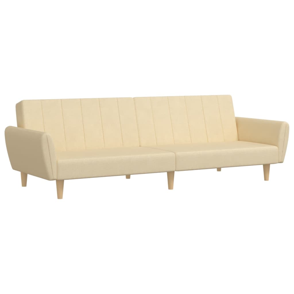 Bäddsoffa 2-Sits Gräddvit Tyg
