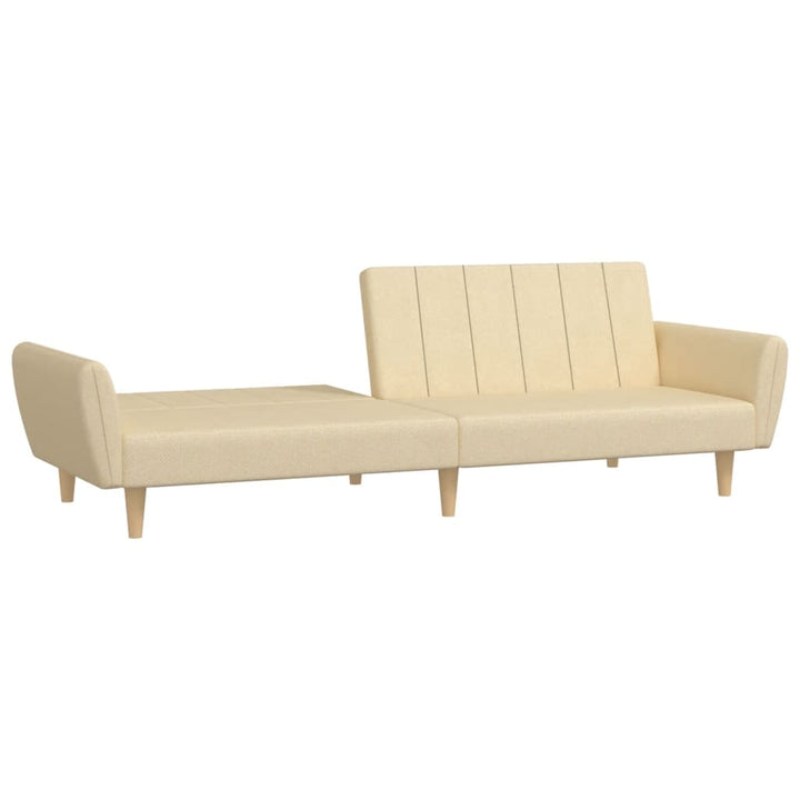 Bäddsoffa 2-Sits Gräddvit Tyg