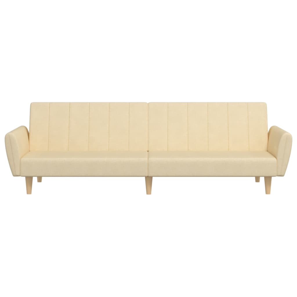 Bäddsoffa 2-Sits Gräddvit Tyg
