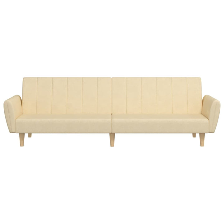 Bäddsoffa 2-Sits Gräddvit Tyg