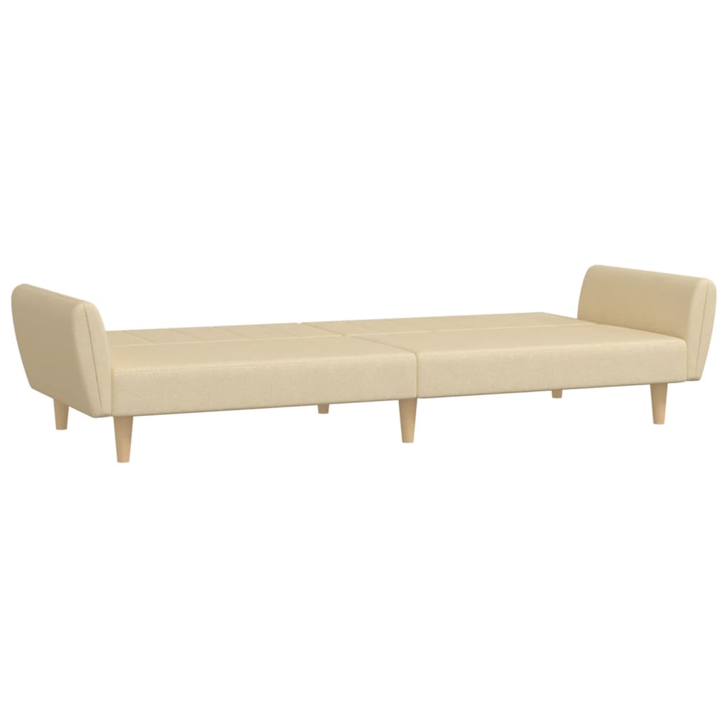 Bäddsoffa 2-Sits Gräddvit Tyg