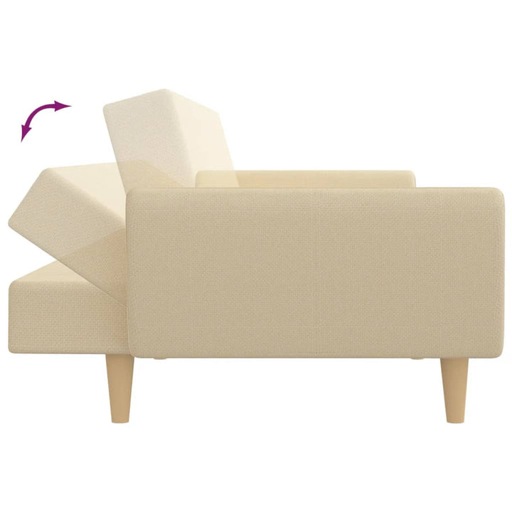 Bäddsoffa 2-Sits Gräddvit Tyg