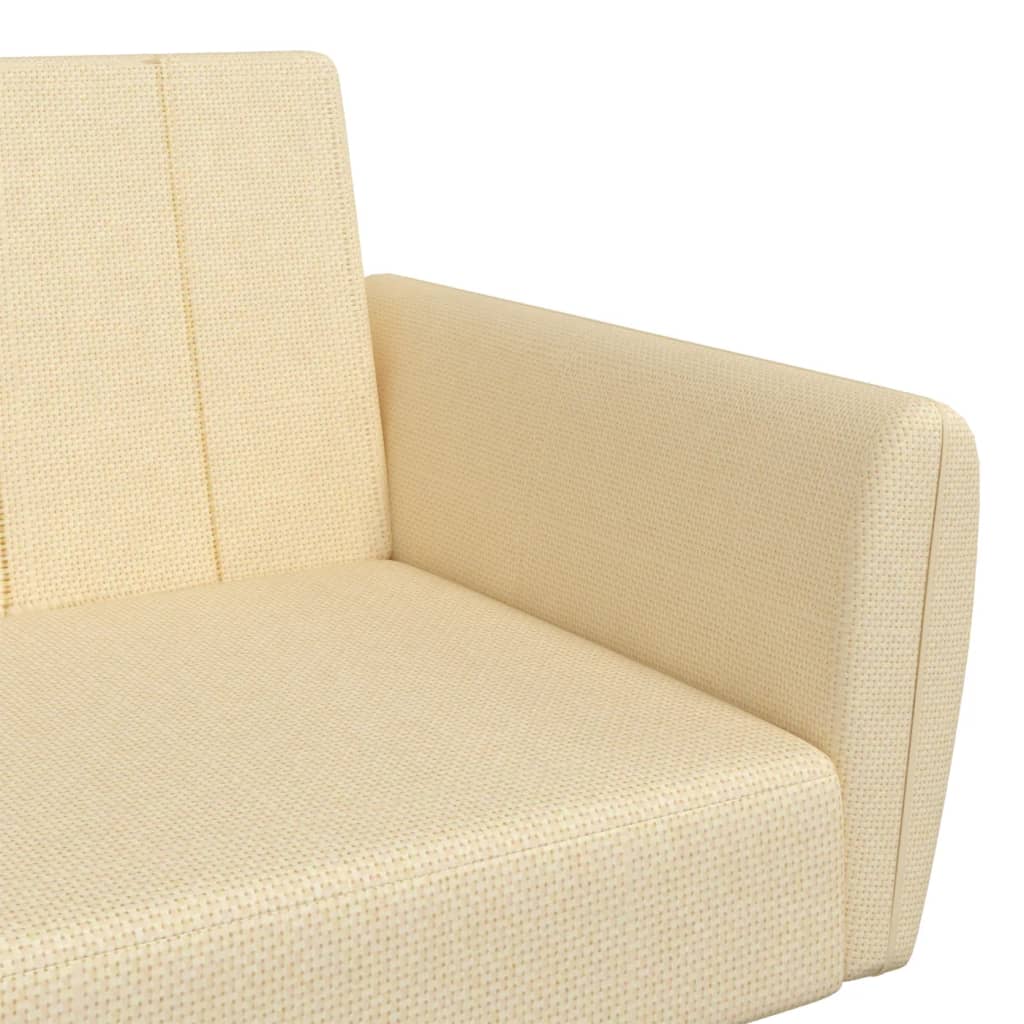 Bäddsoffa 2-Sits Gräddvit Tyg