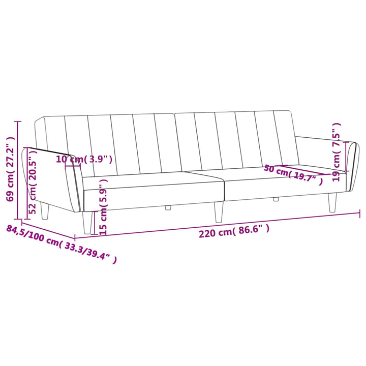 Bäddsoffa 2-Sits Sammet
