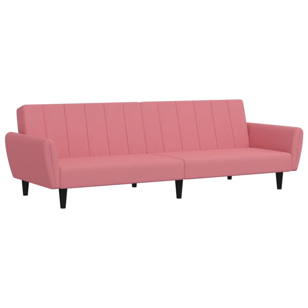 Bäddsoffa 2-Sits Rosa Sammet