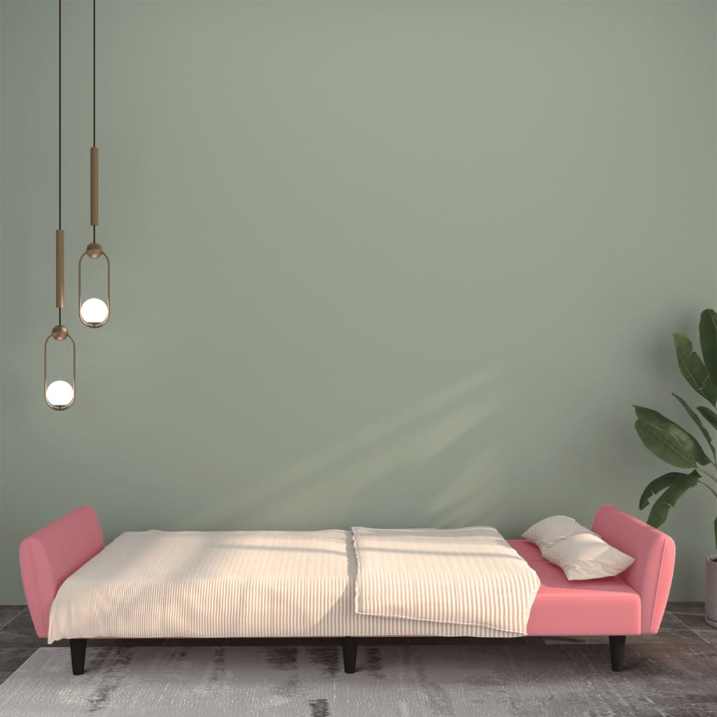 Bäddsoffa 2-Sits Rosa Sammet