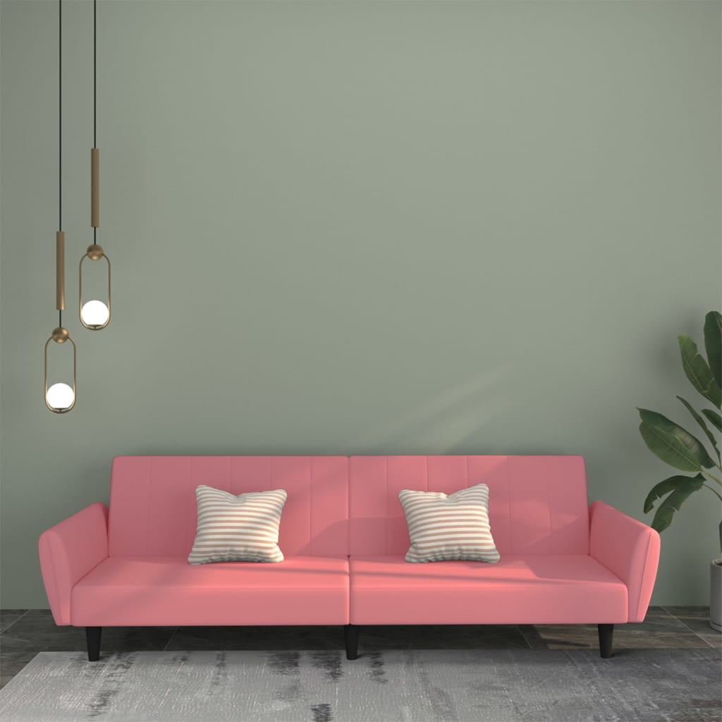 Bäddsoffa 2-Sits Rosa Sammet