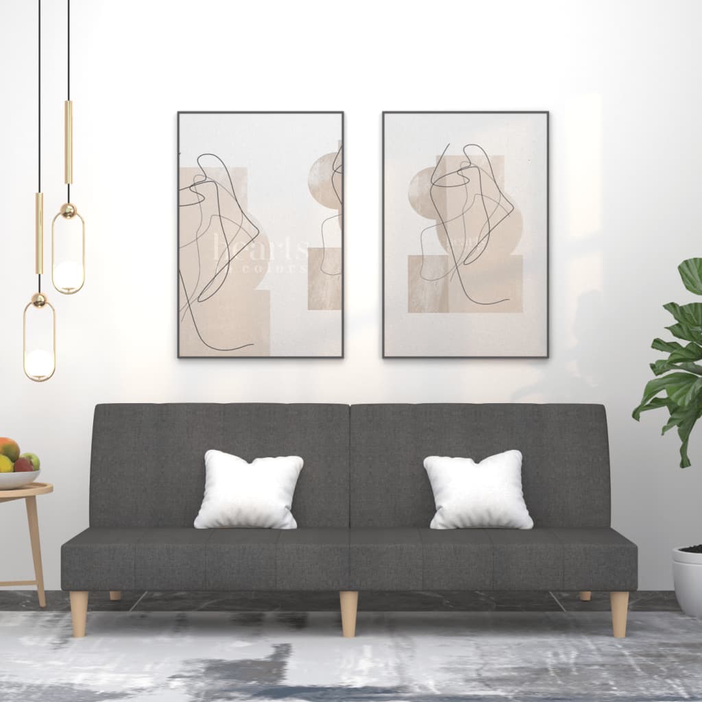 Bäddsoffa 2-Sits Gräddvit Tyg