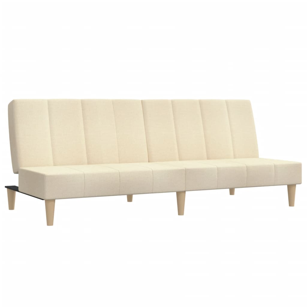 Bäddsoffa 2-Sits Gräddvit Tyg