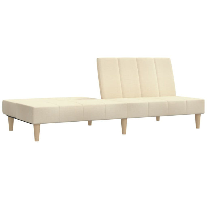 Bäddsoffa 2-Sits Gräddvit Tyg