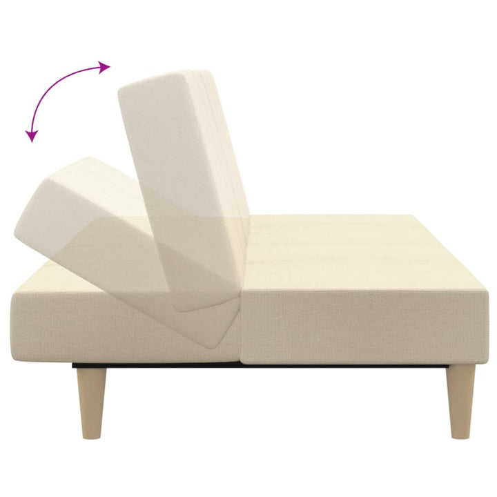 Bäddsoffa 2-Sits Gräddvit Tyg