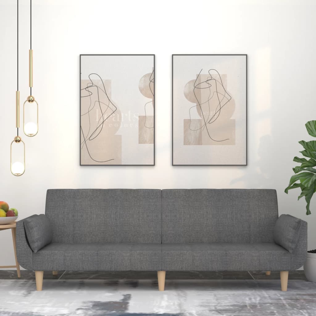 Bäddsoffa 2-Sits Gräddvit Tyg