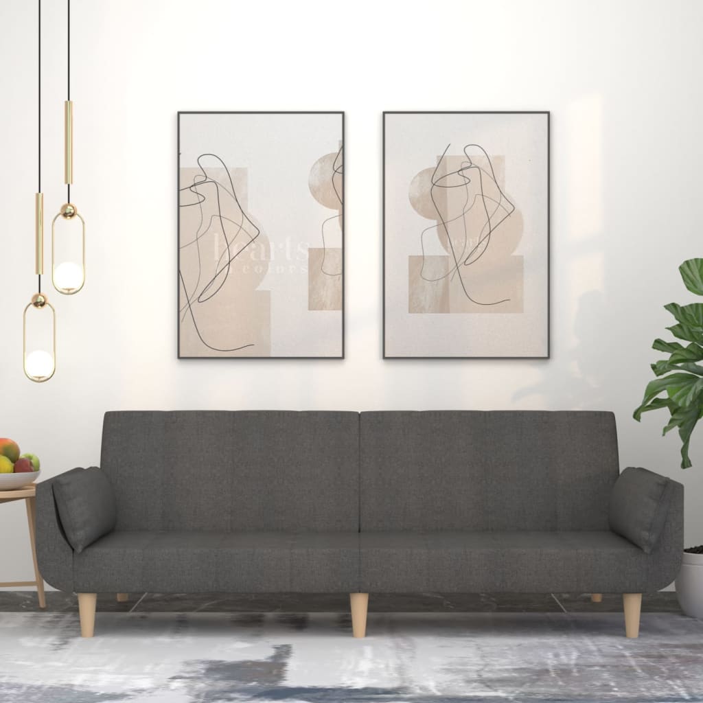 Bäddsoffa 2-Sits Gräddvit Tyg