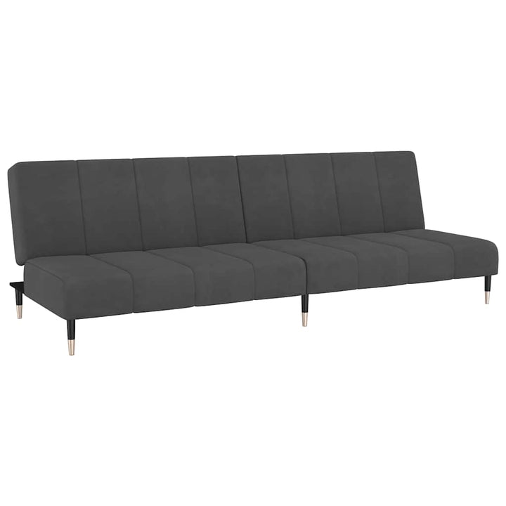 Bäddsoffa 2-Sits Mörkgrå Sammet