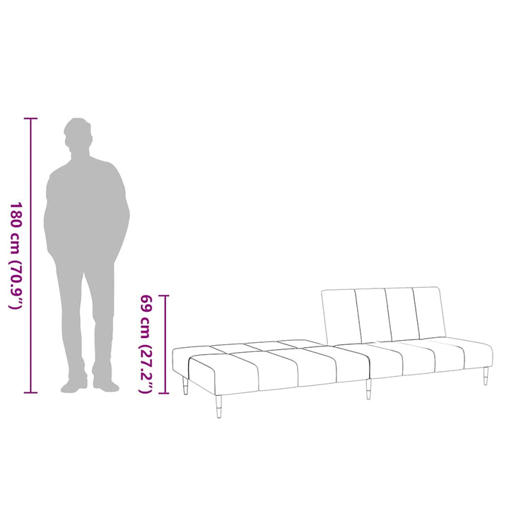 Bäddsoffa 2-Sits Mörkgrå Sammet