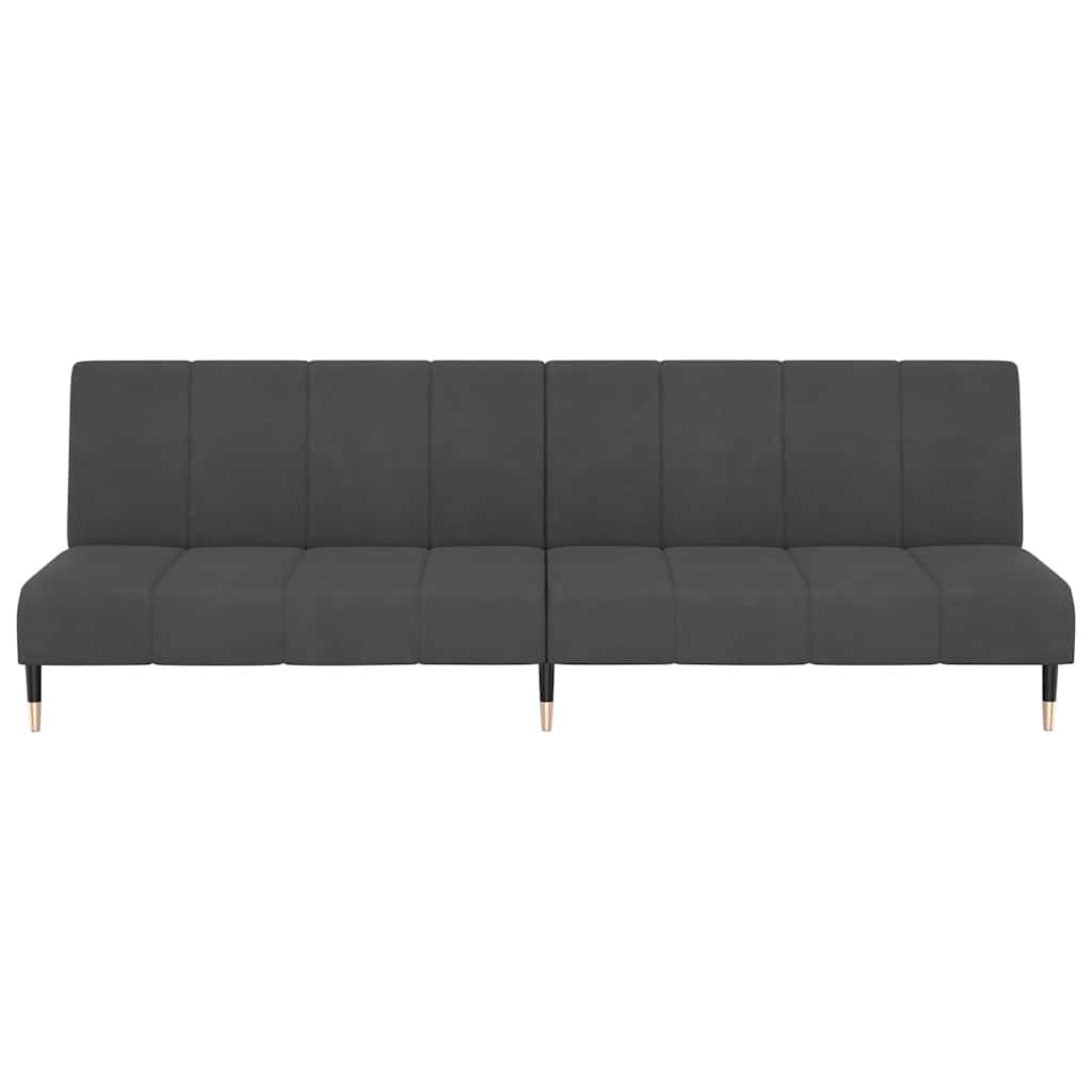 Bäddsoffa 2-Sits Mörkgrå Sammet