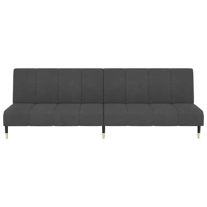 Bäddsoffa 2-Sits Mörkgrå Sammet