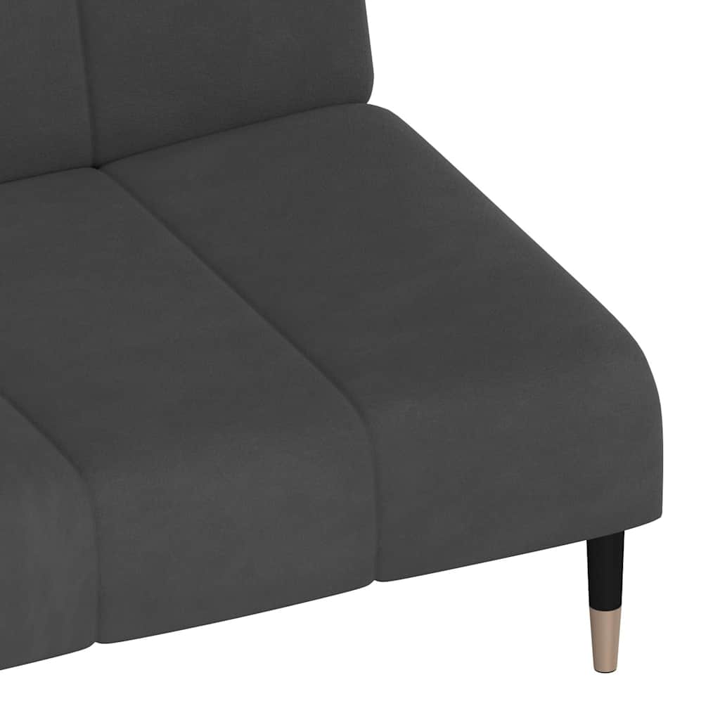 Bäddsoffa 2-Sits Mörkgrå Sammet