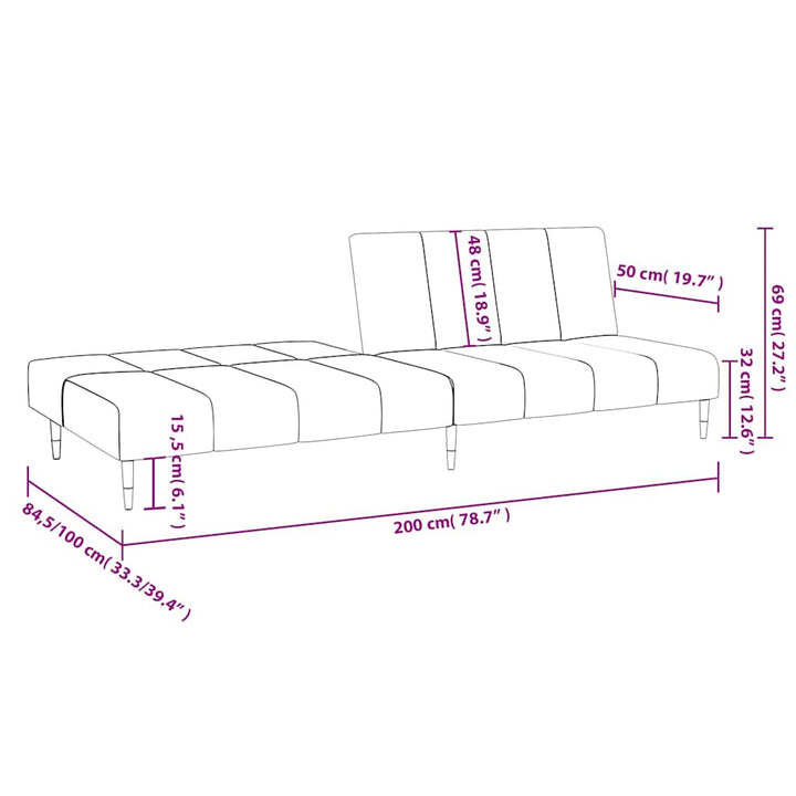 Bäddsoffa 2-Sits Sammet