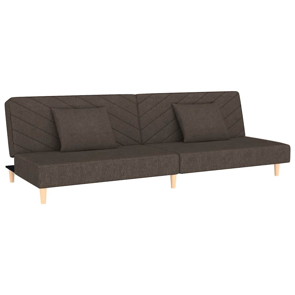 Bäddsoffa 2-Sits Med Två Kuddar Mörk Tyg