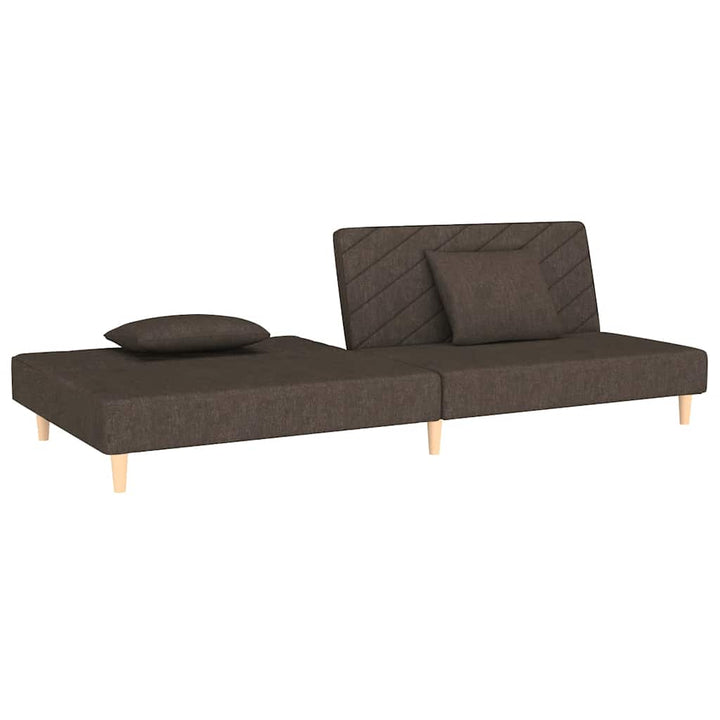 Bäddsoffa 2-Sits Med Två Kuddar Mörk Tyg