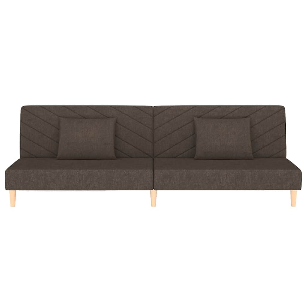Bäddsoffa 2-Sits Med Två Kuddar Mörk Tyg