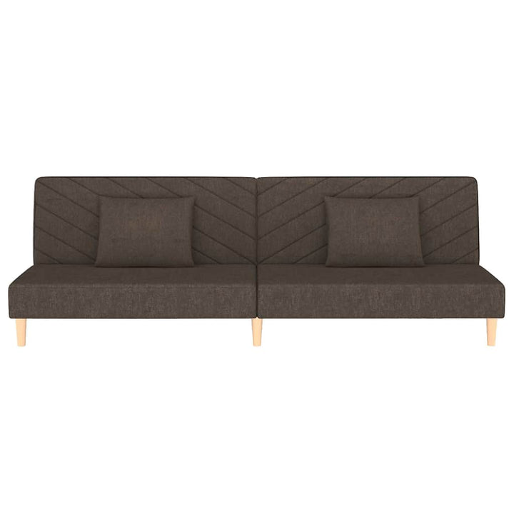 Bäddsoffa 2-Sits Med Två Kuddar Mörk Tyg