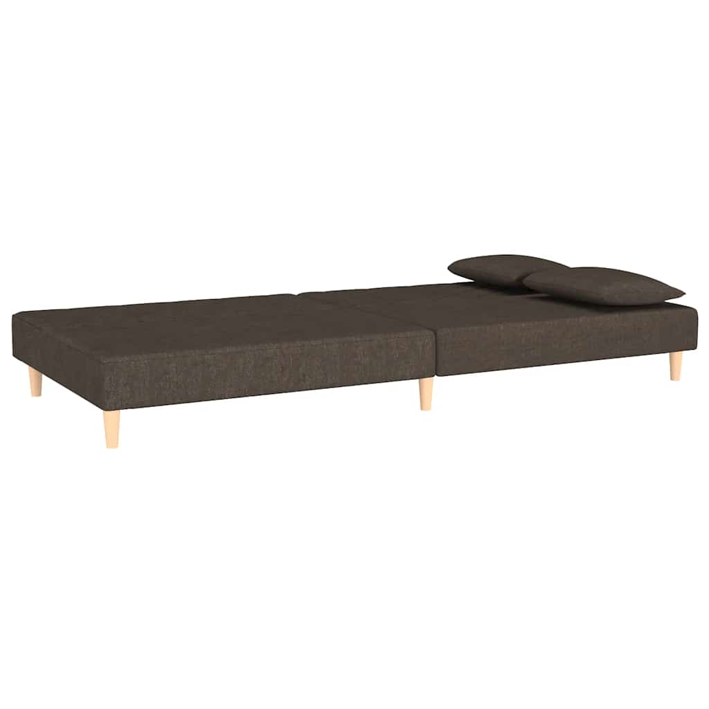 Bäddsoffa 2-Sits Med Två Kuddar Mörk Tyg