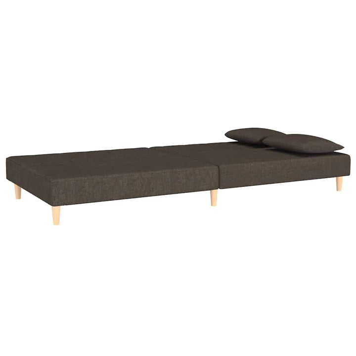 Bäddsoffa 2-Sits Med Två Kuddar Mörk Tyg