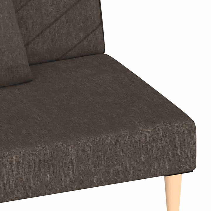 Bäddsoffa 2-Sits Med Två Kuddar Mörk Tyg