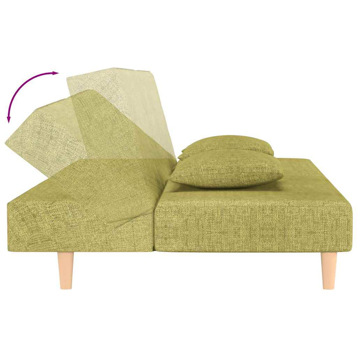 Bäddsoffa 2-Sits Med Två Kuddar Tyg
