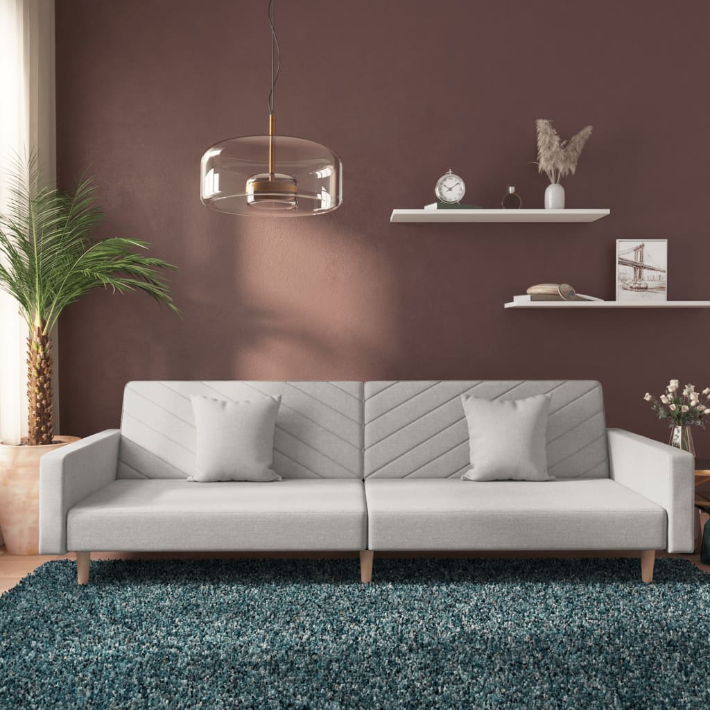 Bäddsoffa 2-Sits Med Två Kuddar Mörk Tyg