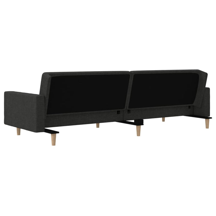 Bäddsoffa 2-Sits Med Två Kuddar Svart Tyg
