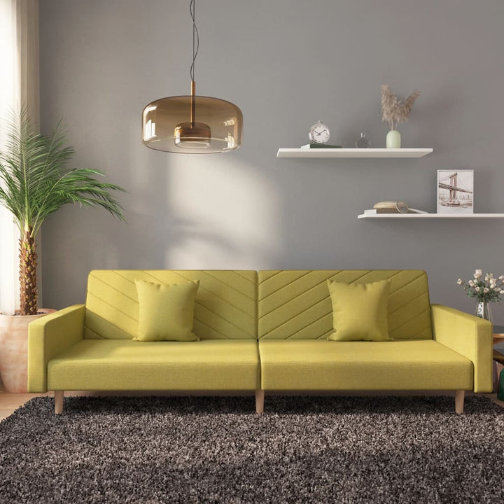 Bäddsoffa 2-Sits Med Två Kuddar Mörk Tyg