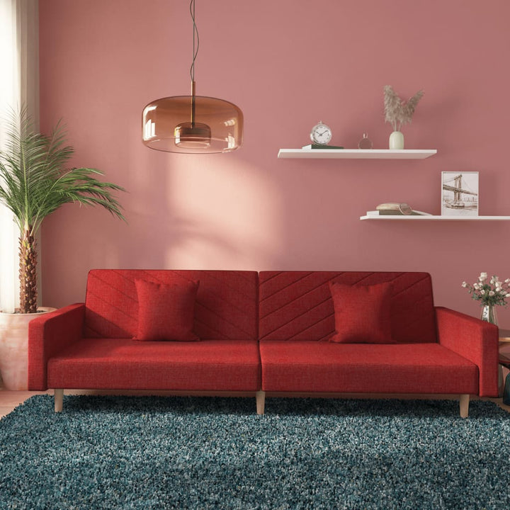 Bäddsoffa 2-Sits Med Två Kuddar Tyg