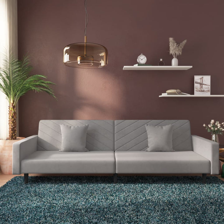 Bäddsoffa 2-Sits Med Två Kuddar Sammet