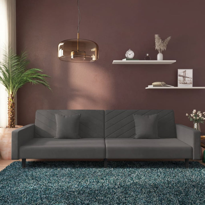 Bäddsoffa 2-Sits Med Två Kuddar Sammet