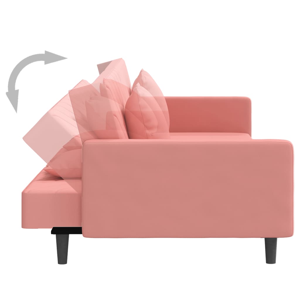 Bäddsoffa 2-Sits Med Två Kuddar Sammet