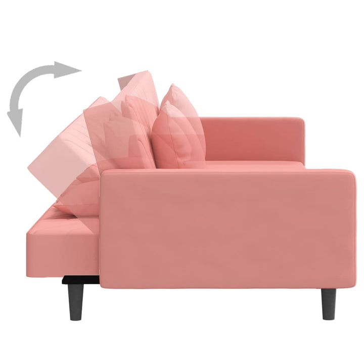 Bäddsoffa 2-Sits Med Två Kuddar Sammet