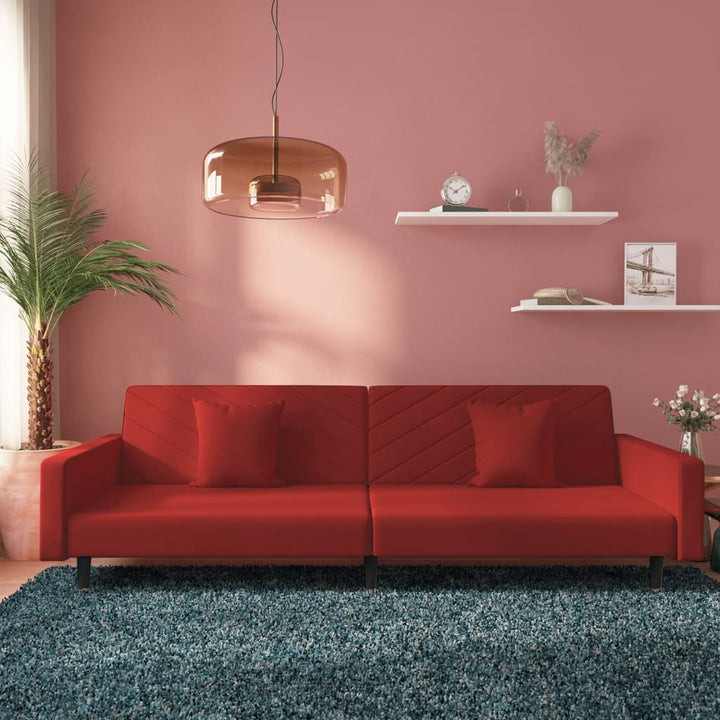 Bäddsoffa 2-Sits Med Två Kuddar Sammet