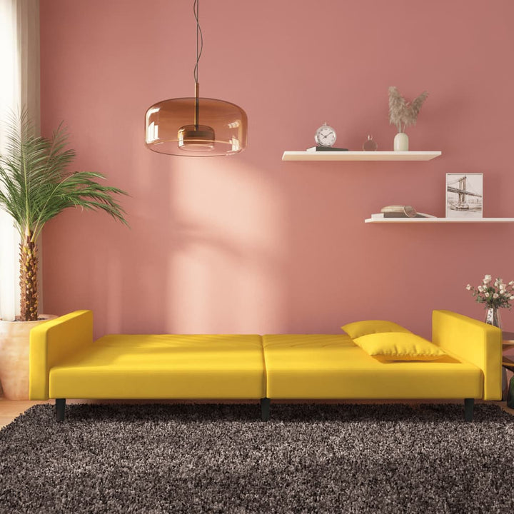 Bäddsoffa 2-Sits Med Två Kuddar Sammet